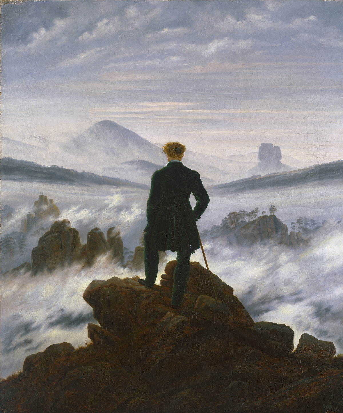Andarilho Acima do Mar de Neblina de Caspar David Friedrich