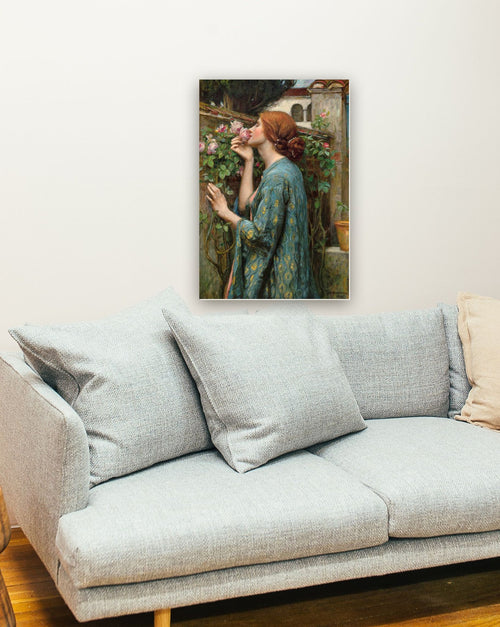 A Alma da Rosa (1908) de John W. Waterhouse na parede de uma sala
