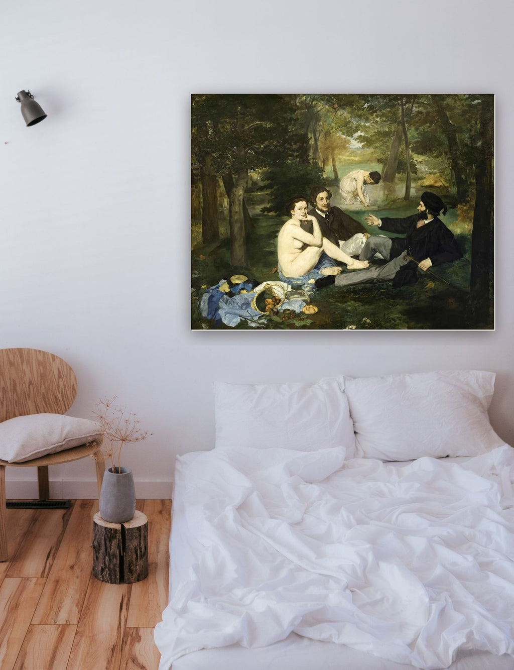 Almoço na Relva de Édouard Manet na parede de um quarto