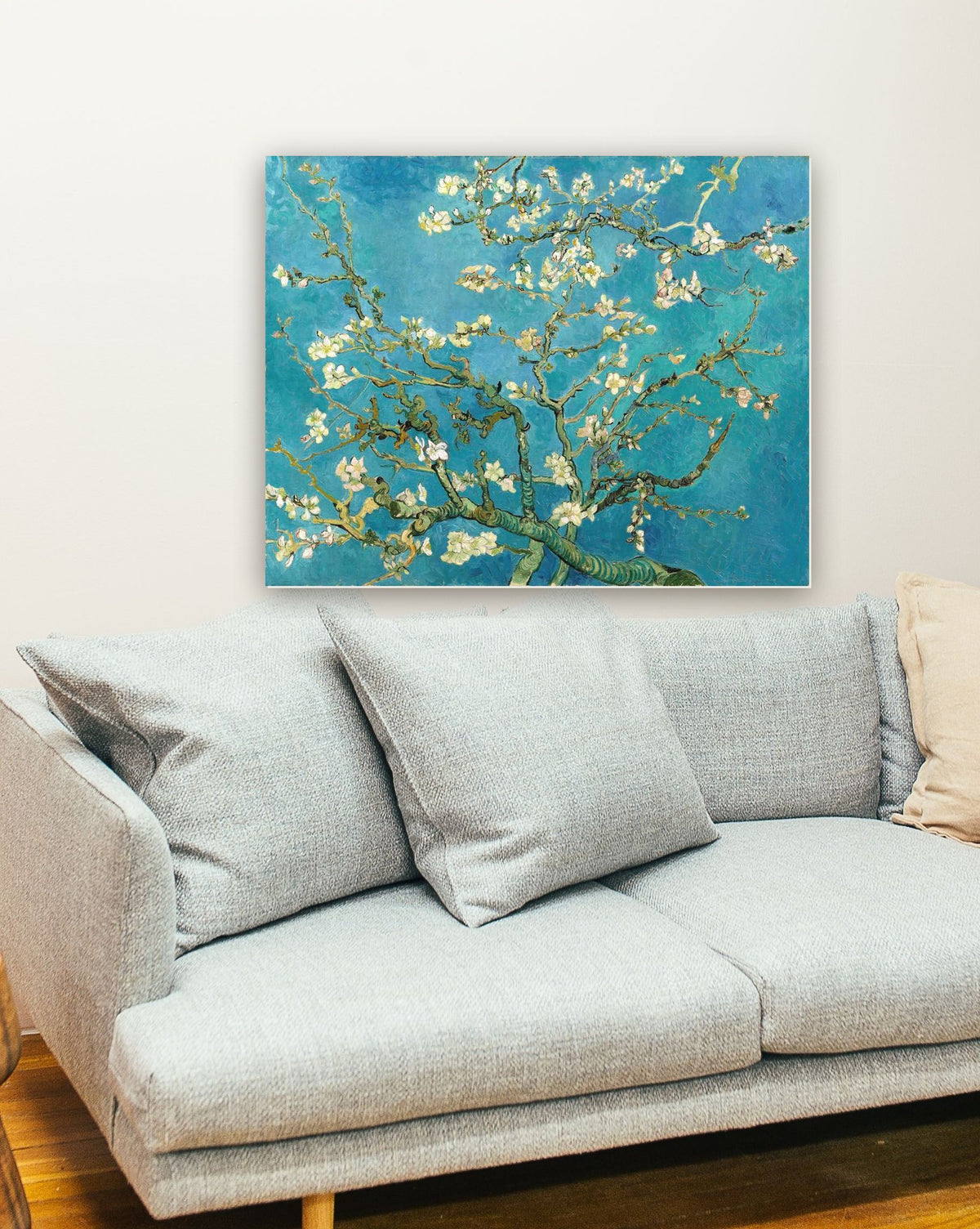 Amendoeira em Flor de Vincent van Gogh na parede de uma sala