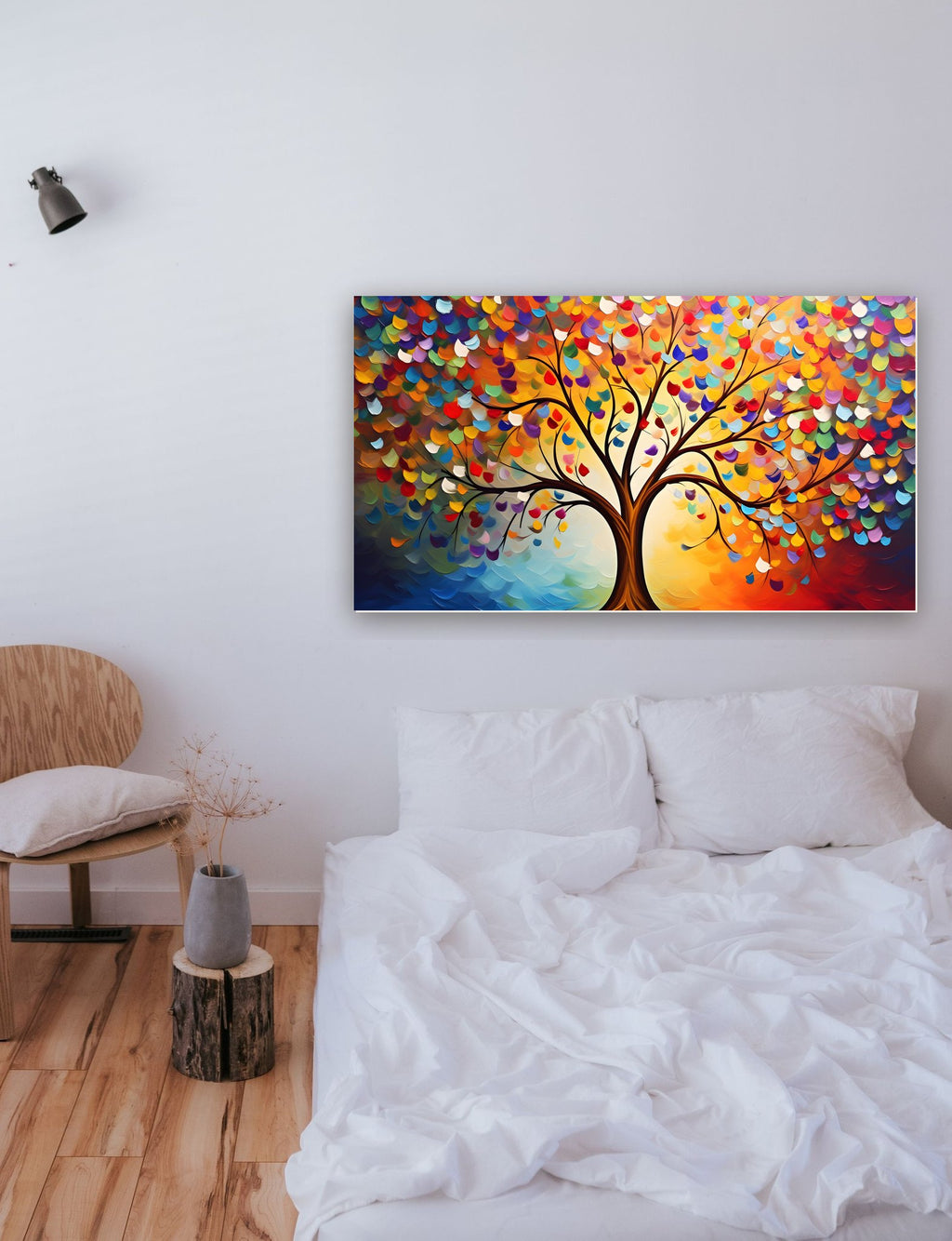 Árvore Colorful na parede de um quarto