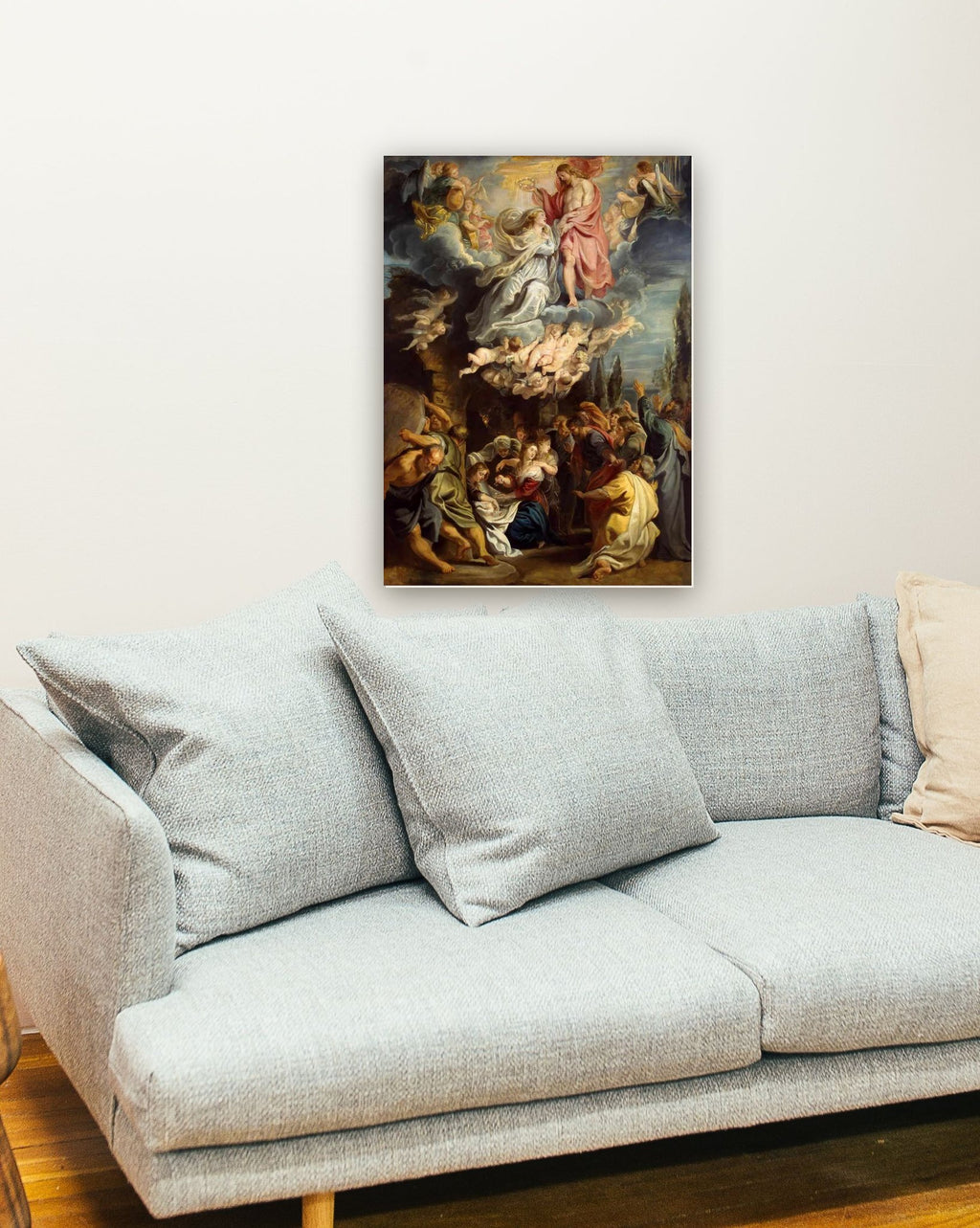 Ascensão e Coroação da Virgem Maria (1609) de Peter Paul Rubens na parede de uma sala