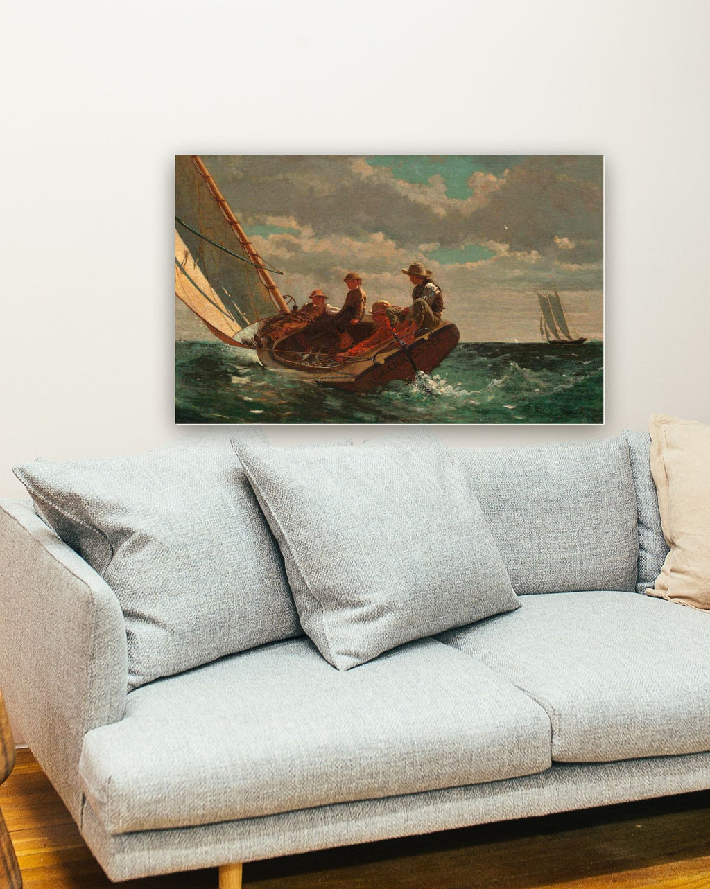 Brisa Forte de Winslow Homer na parede de uma sala