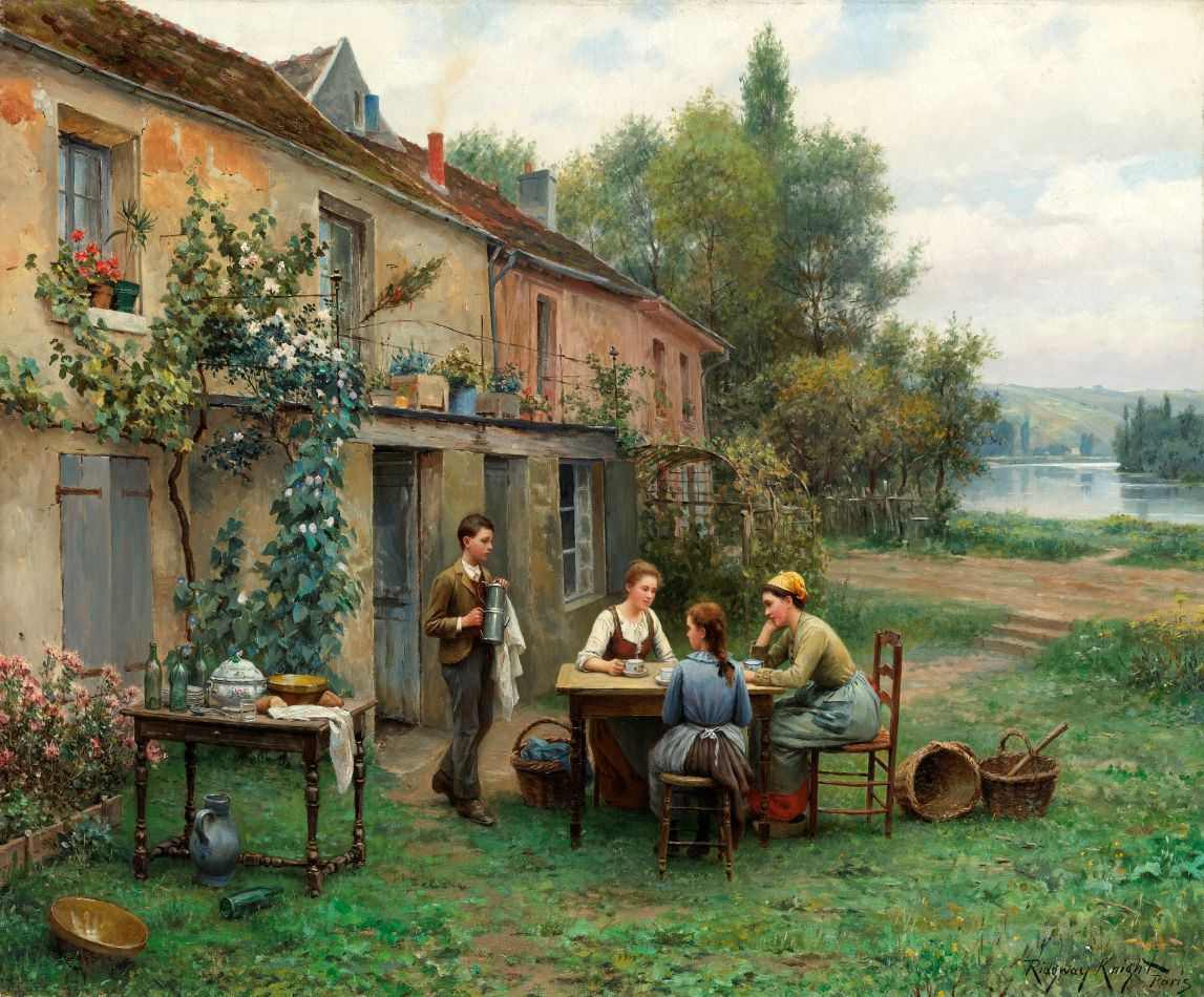 Café no Jardim de Daniel Ridgway Knight