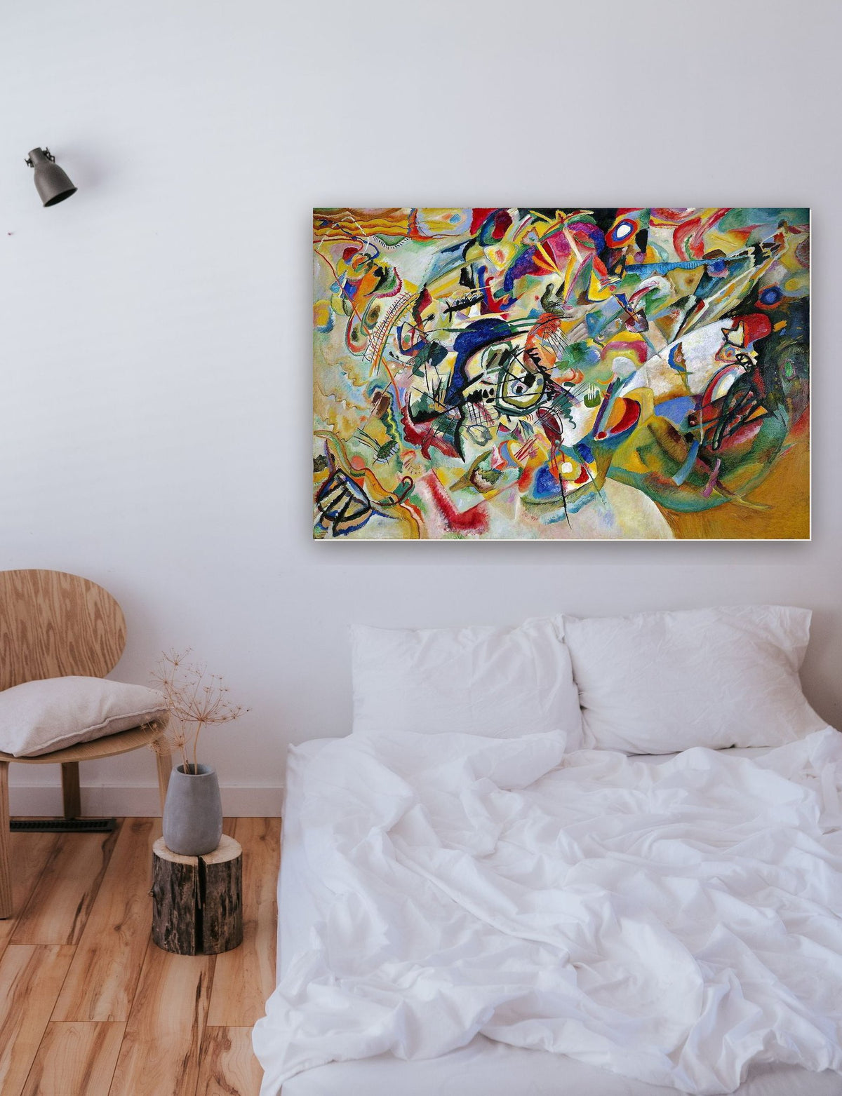 Composição VII de Wassily Kandinsky na parede de um quarto