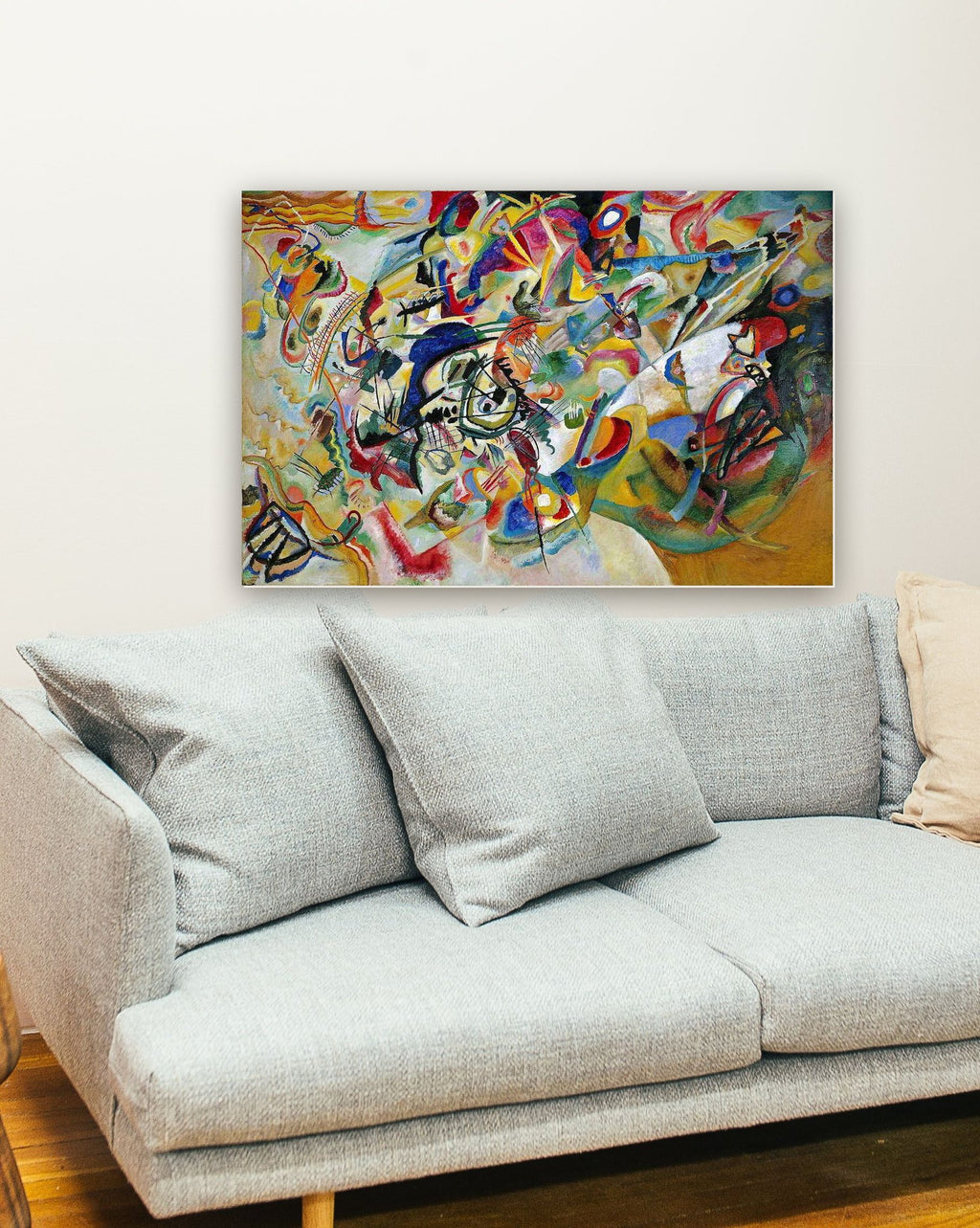 Composição VII de Wassily Kandinsky na parede de uma sala