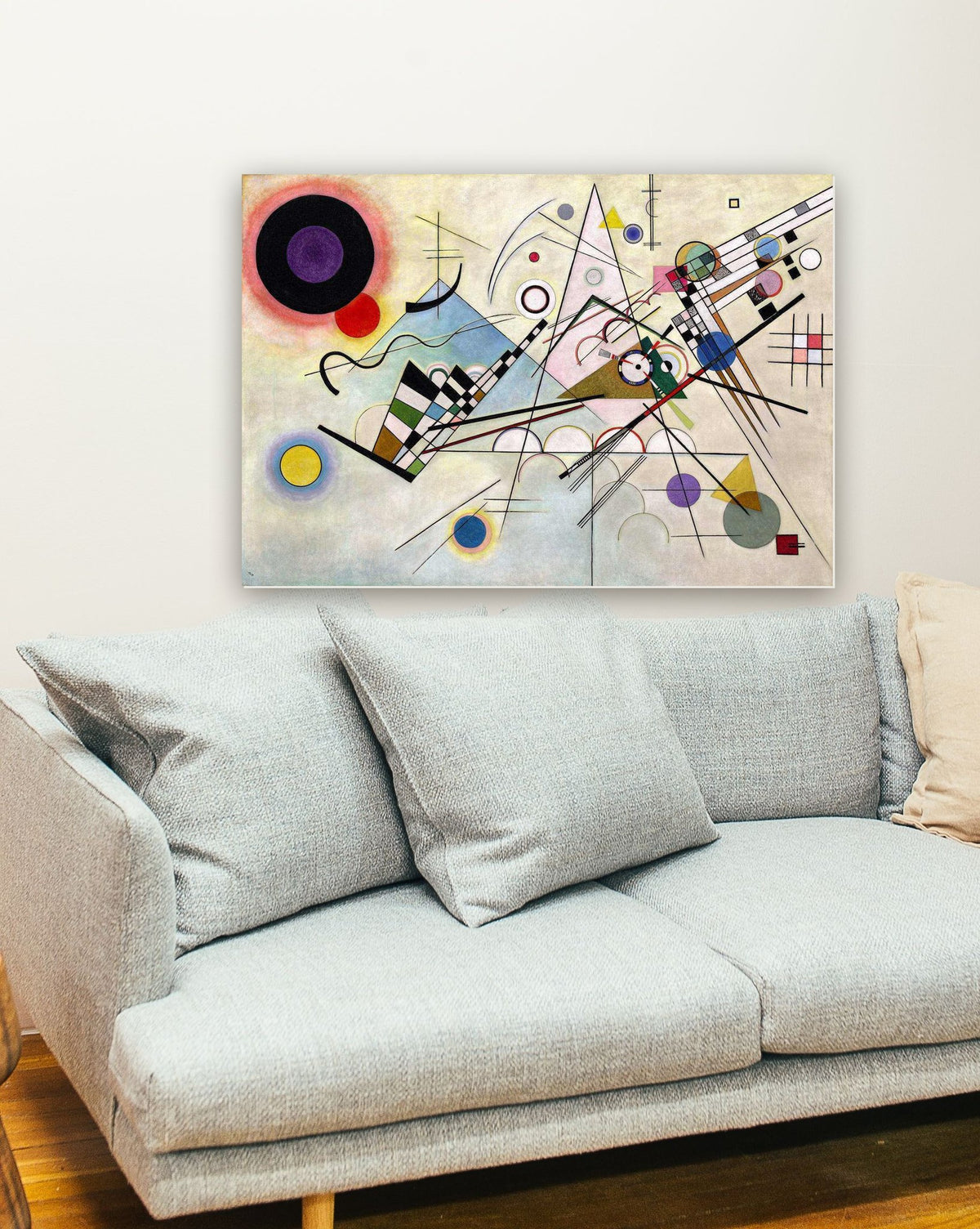 Composição VIII de Wassily Kandinsky na parede de uma sala