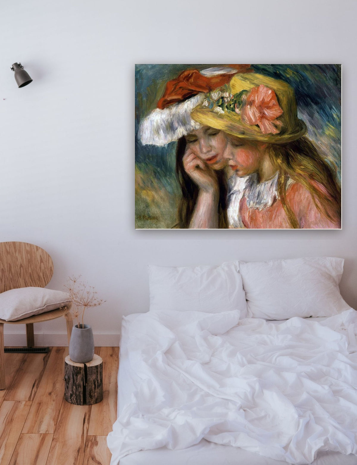 Duas Irmãs de Pierre-Auguste Renoir na parede de um quarto