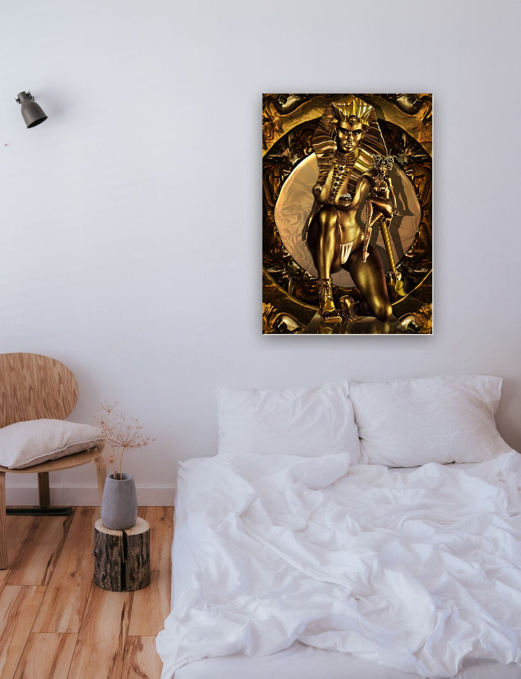 Faraó Dourado na parede de um quarto