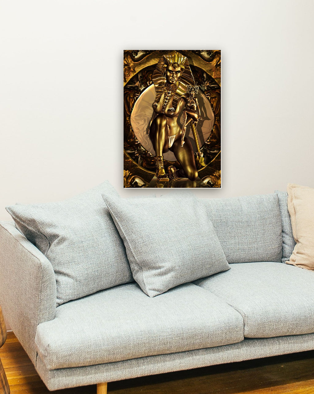 Faraó Dourado na parede de uma sala