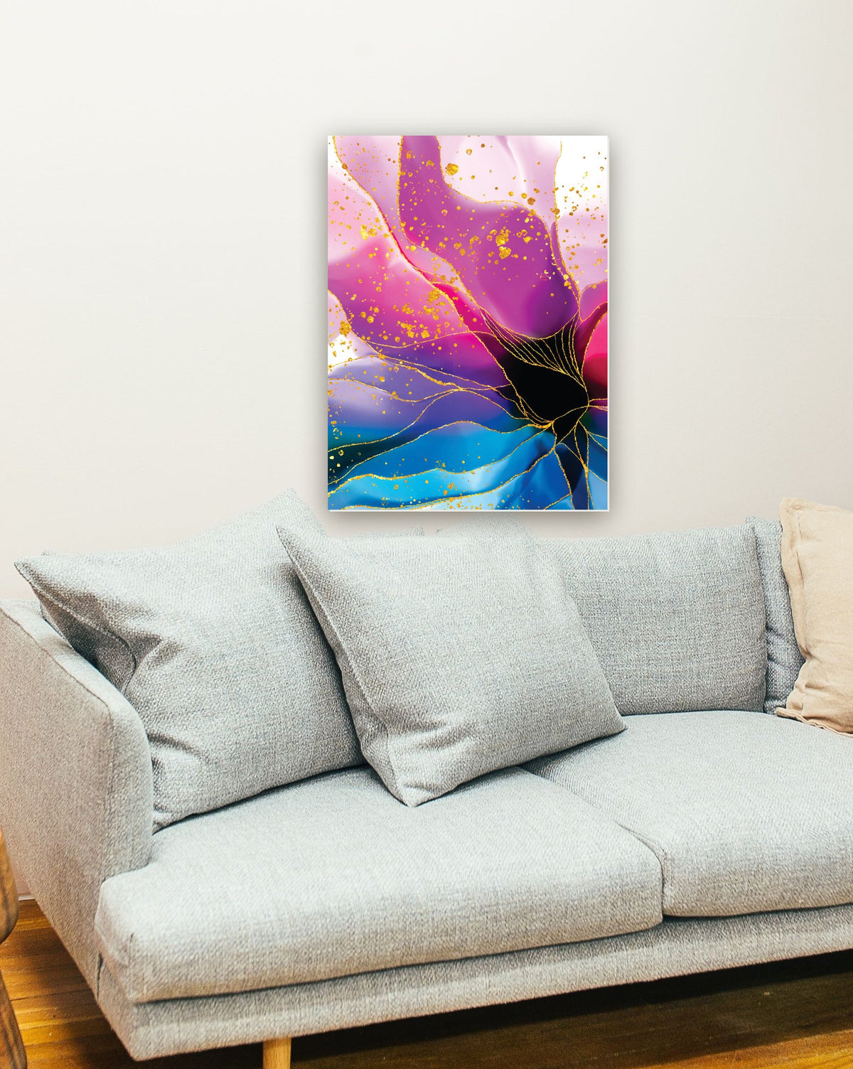 Flores Abstratas 3 na parede de uma sala