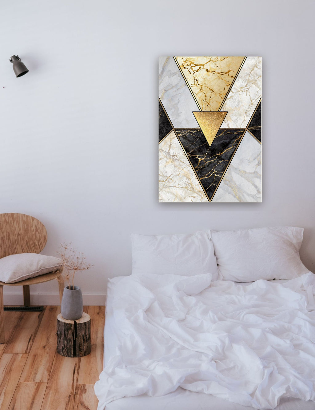 Geométrico Abstrato 14 na parede de um quarto