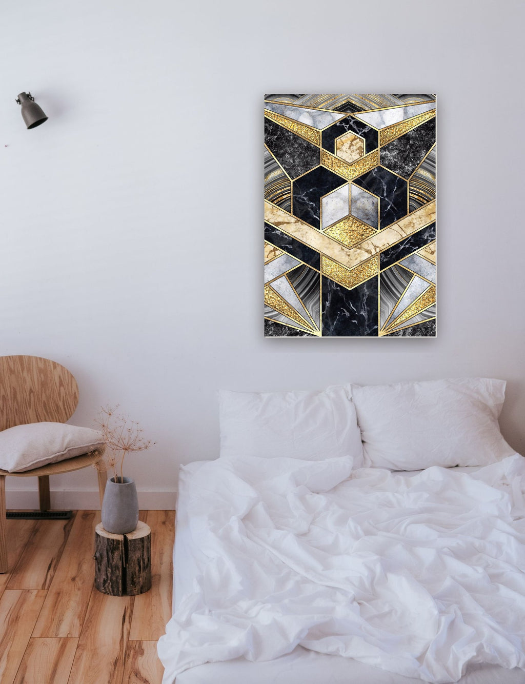 Geométrico Abstrato 2 na parede de um quarto