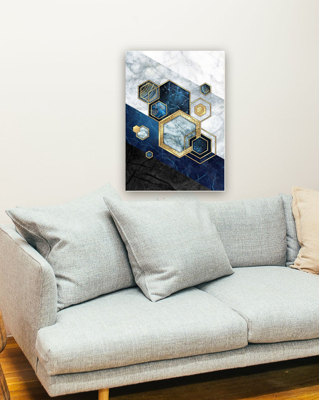 Geométrico Abstrato 21 na parede de uma sala