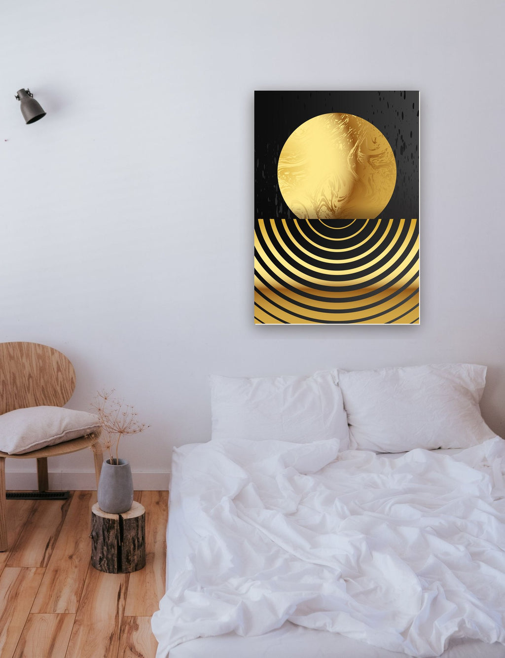 Geométrico Abstrato 6 na parede de um quarto
