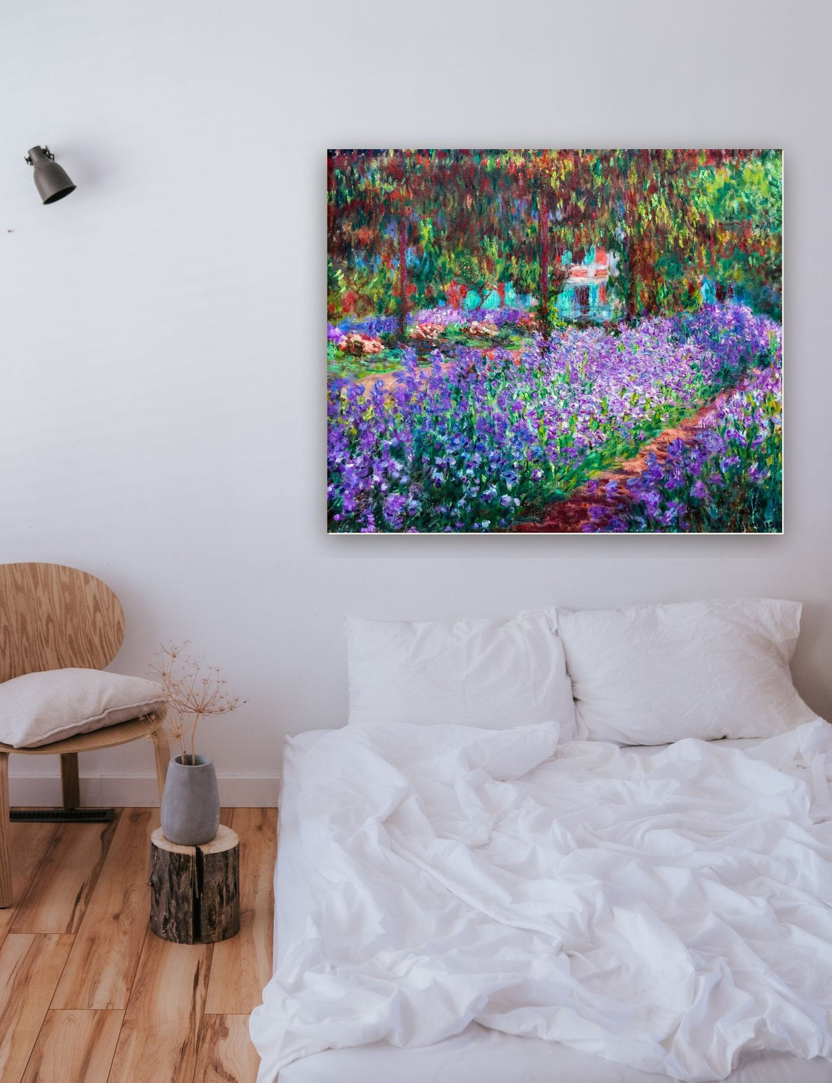 Jardim em Giverny de Claude Monet na parede de um quarto