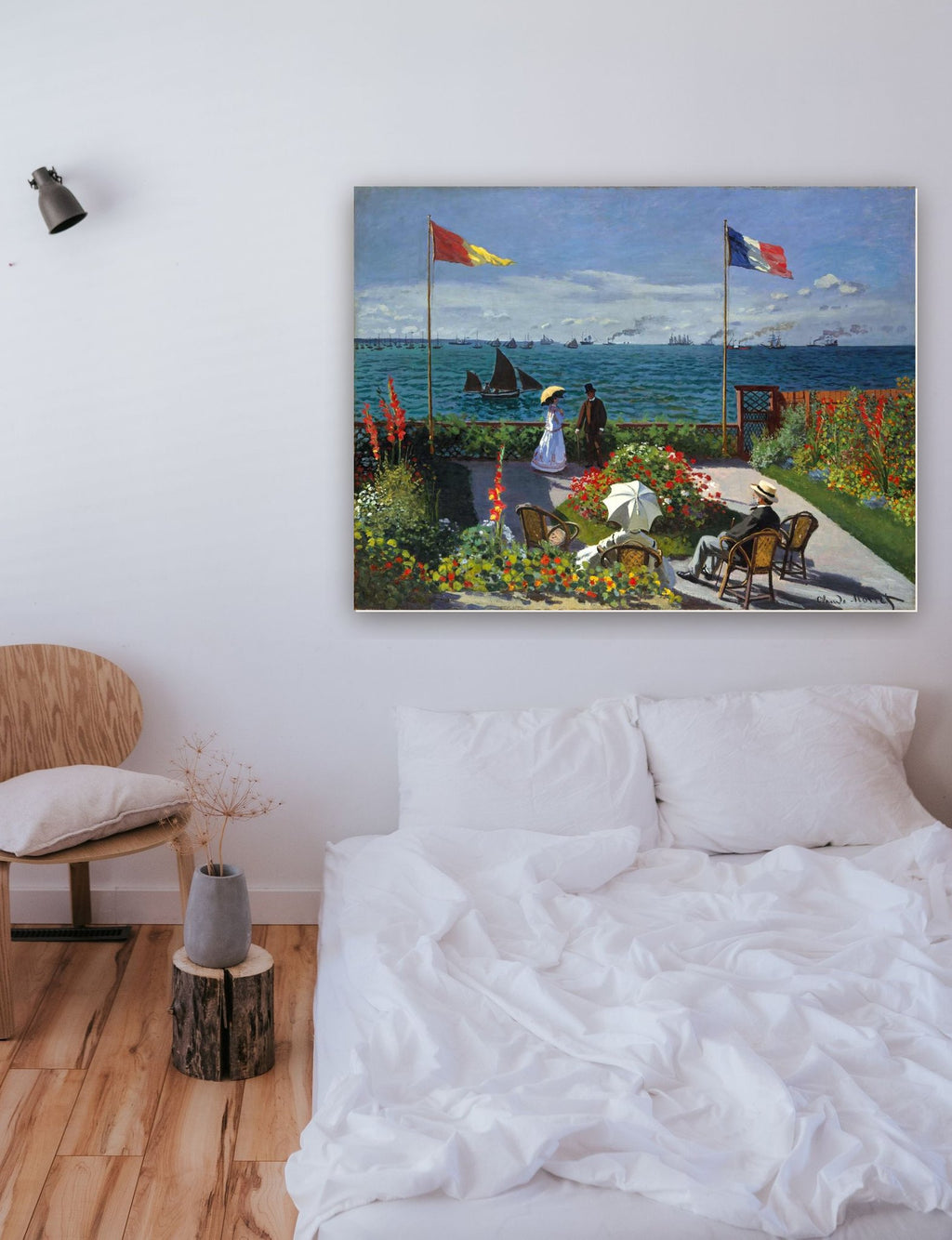 Jardim em Sainte-Adresse de Claude Monet na parede de um quarto