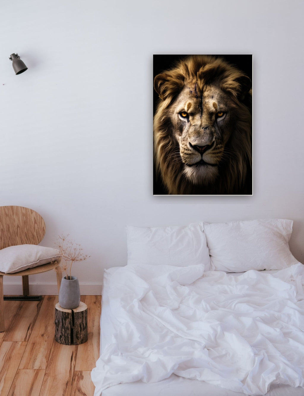 Leão Realista Leão de Judah 2 na parede de um quarto