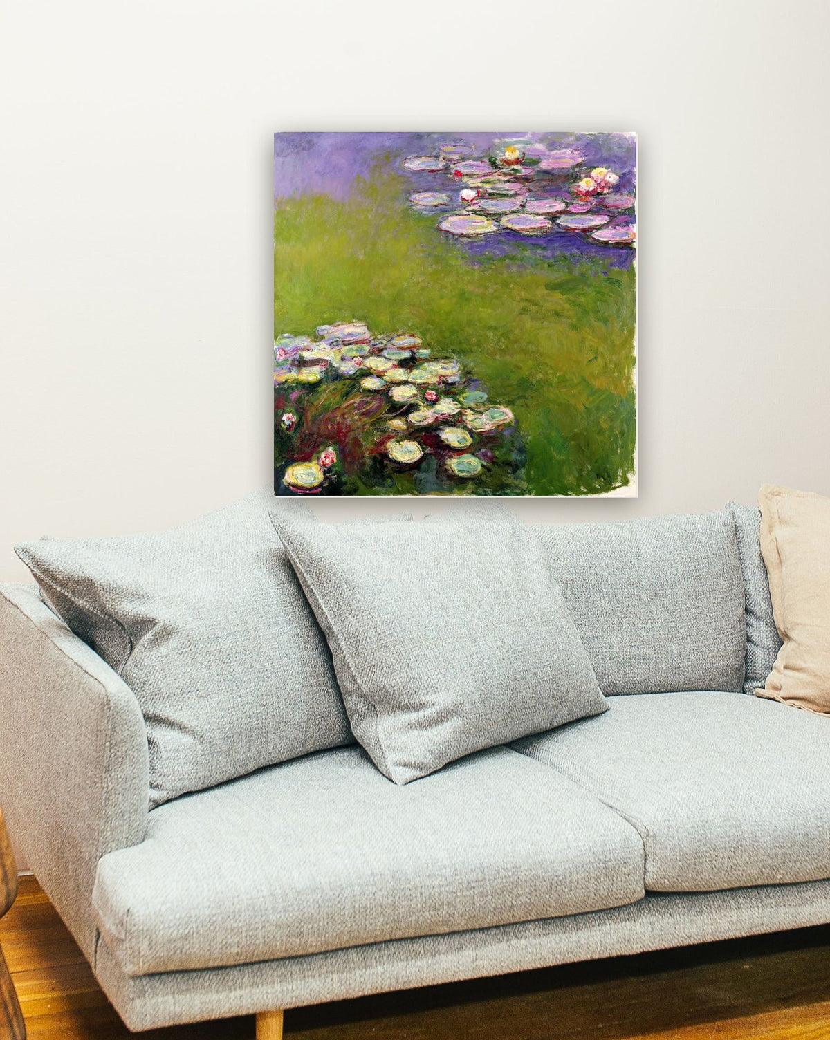 Lírios D’água (1917) de Claude Monet na parede de uma sala