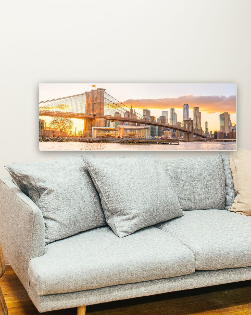 Manhattan, Ponte do Brooklyn, EUA na parede de uma sala