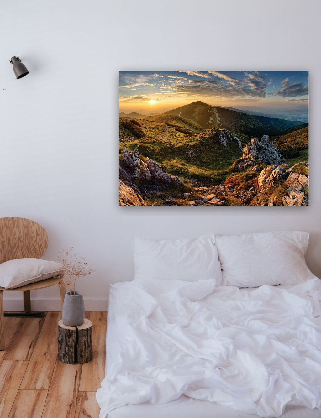 Montanha da Eslováquia vista do pico Chleb na parede de um quarto