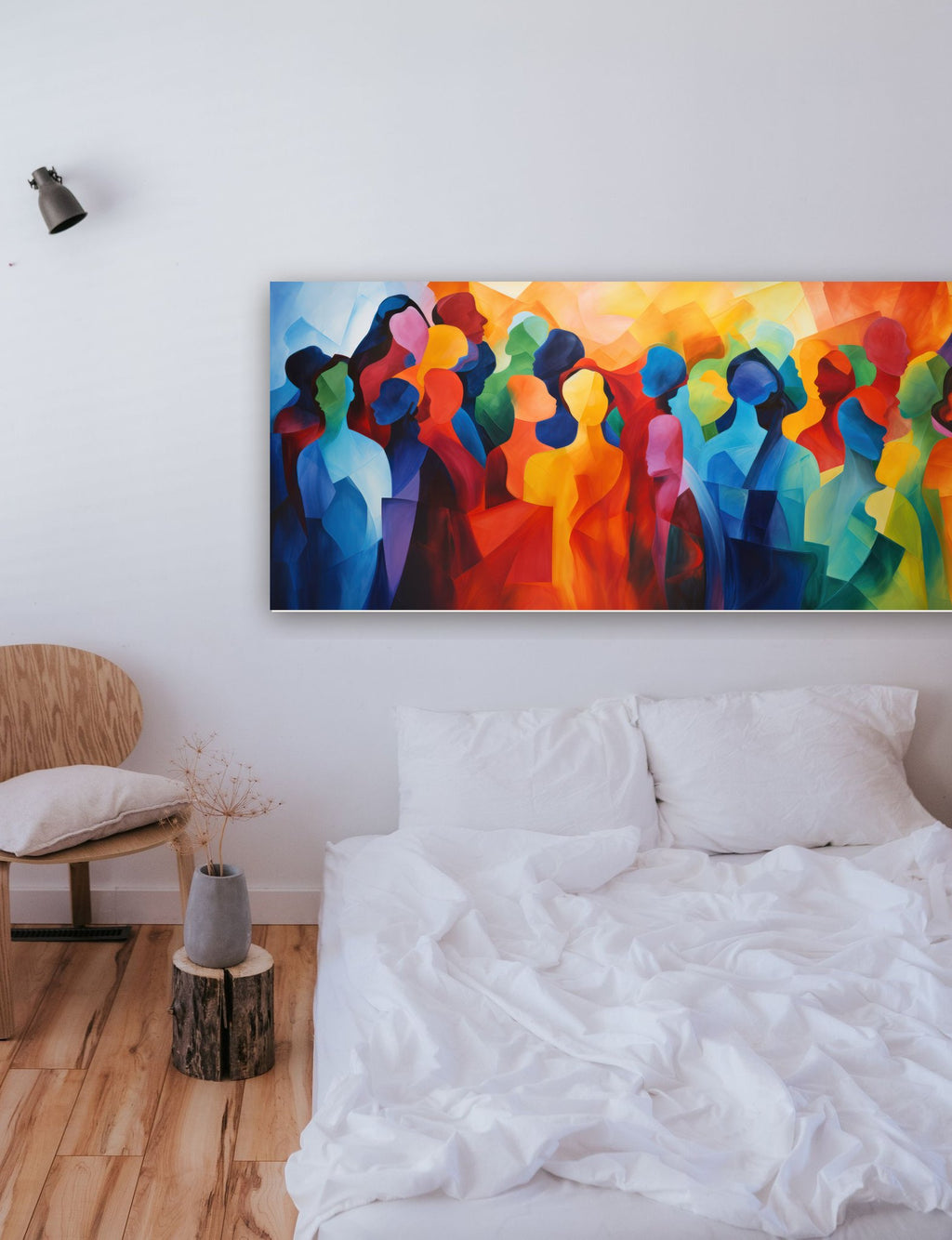 Multidão Abstrata na parede de um quarto