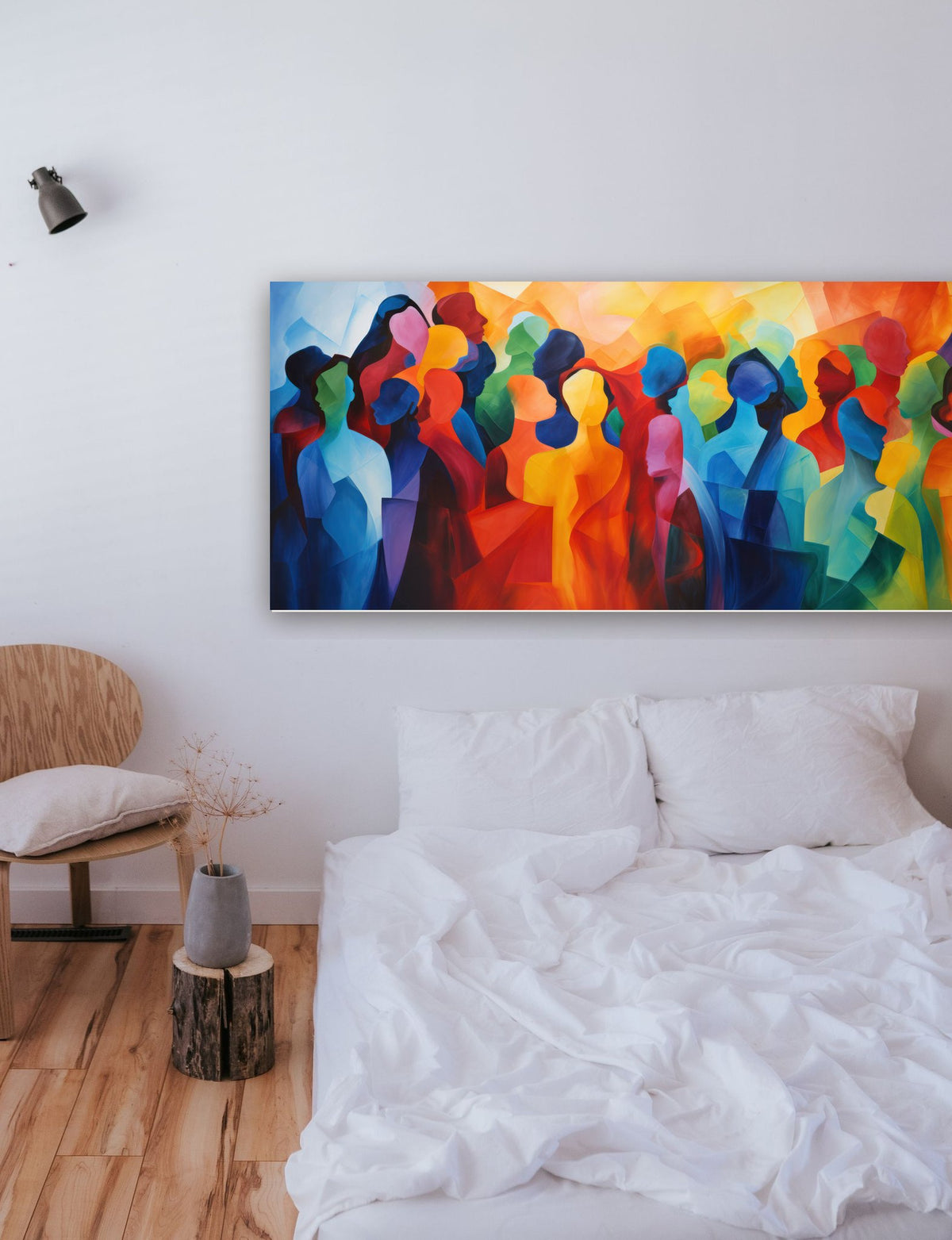 Multidão Abstrata na parede de um quarto