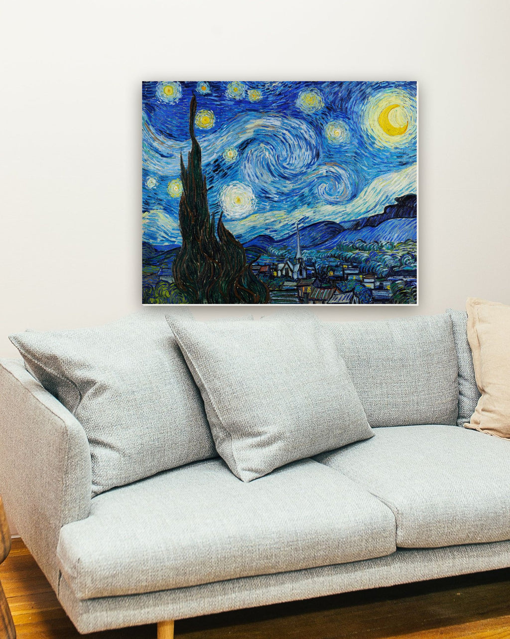 Noite Estrelada de Vincent van Gogh na parede de uma sala