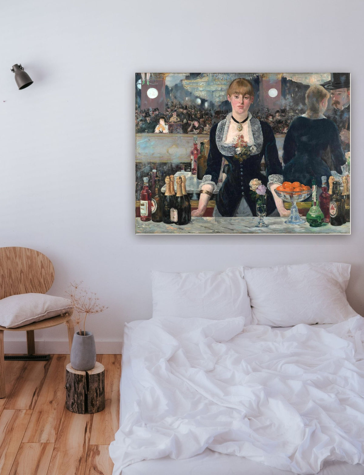 O Bar no Folies-Bergère de Édouard Manet na parede de um quarto