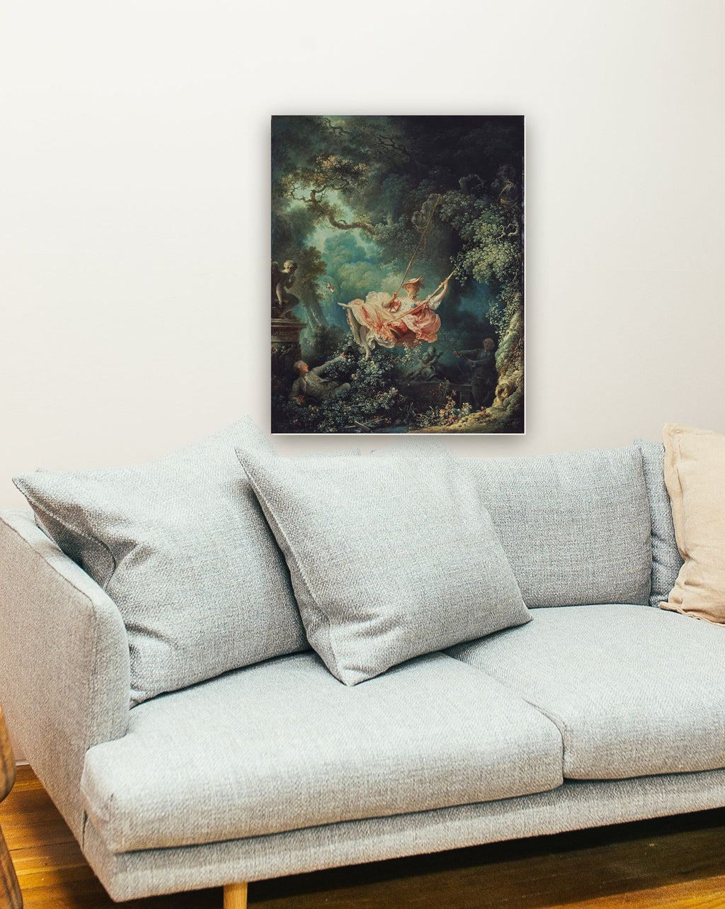 O Balanço de Jean Fragonard na parede de uma sala