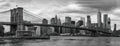 Ponte do Brooklyn com o horizonte de Manhattan