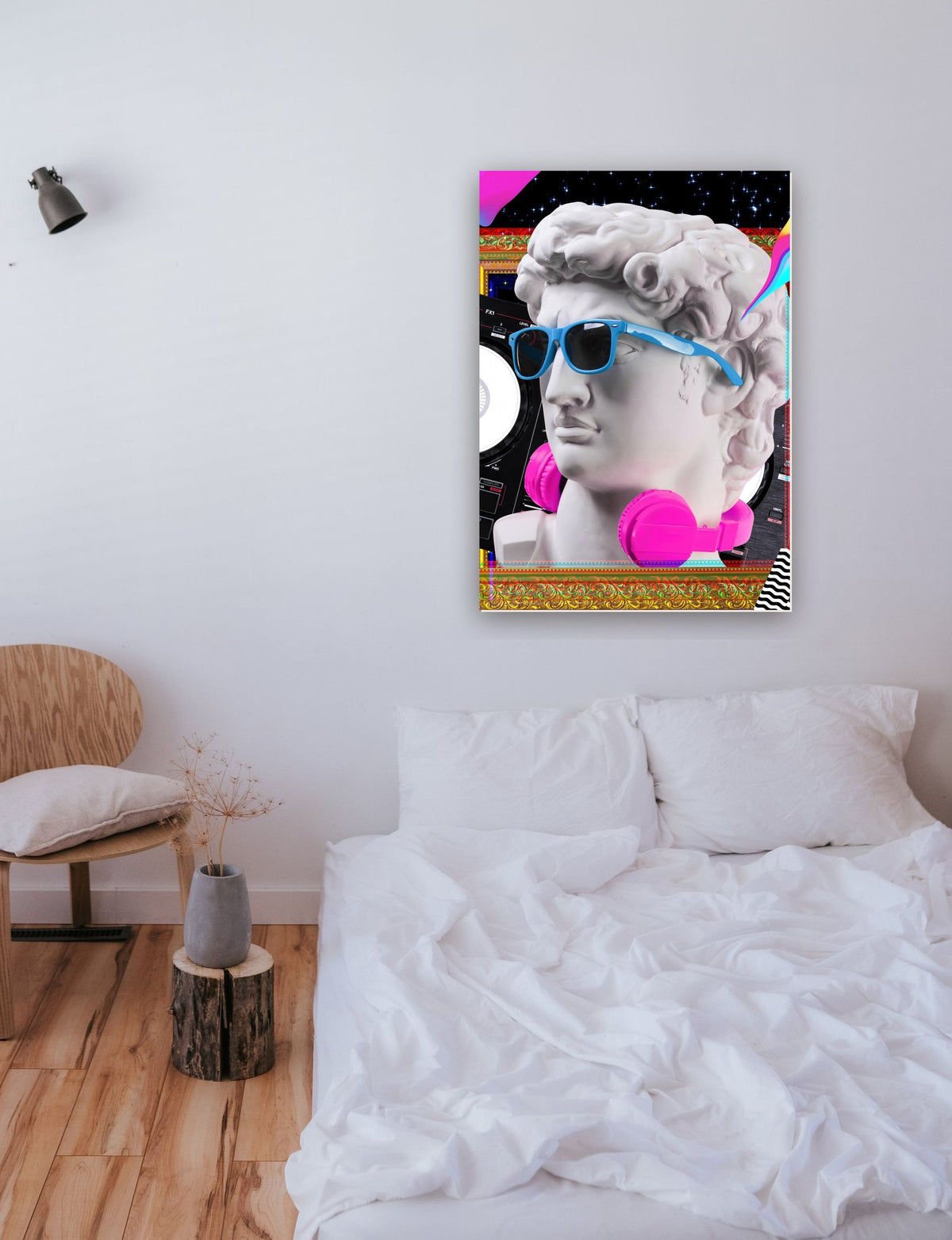 Pop Retrô 1 na parede de um quarto