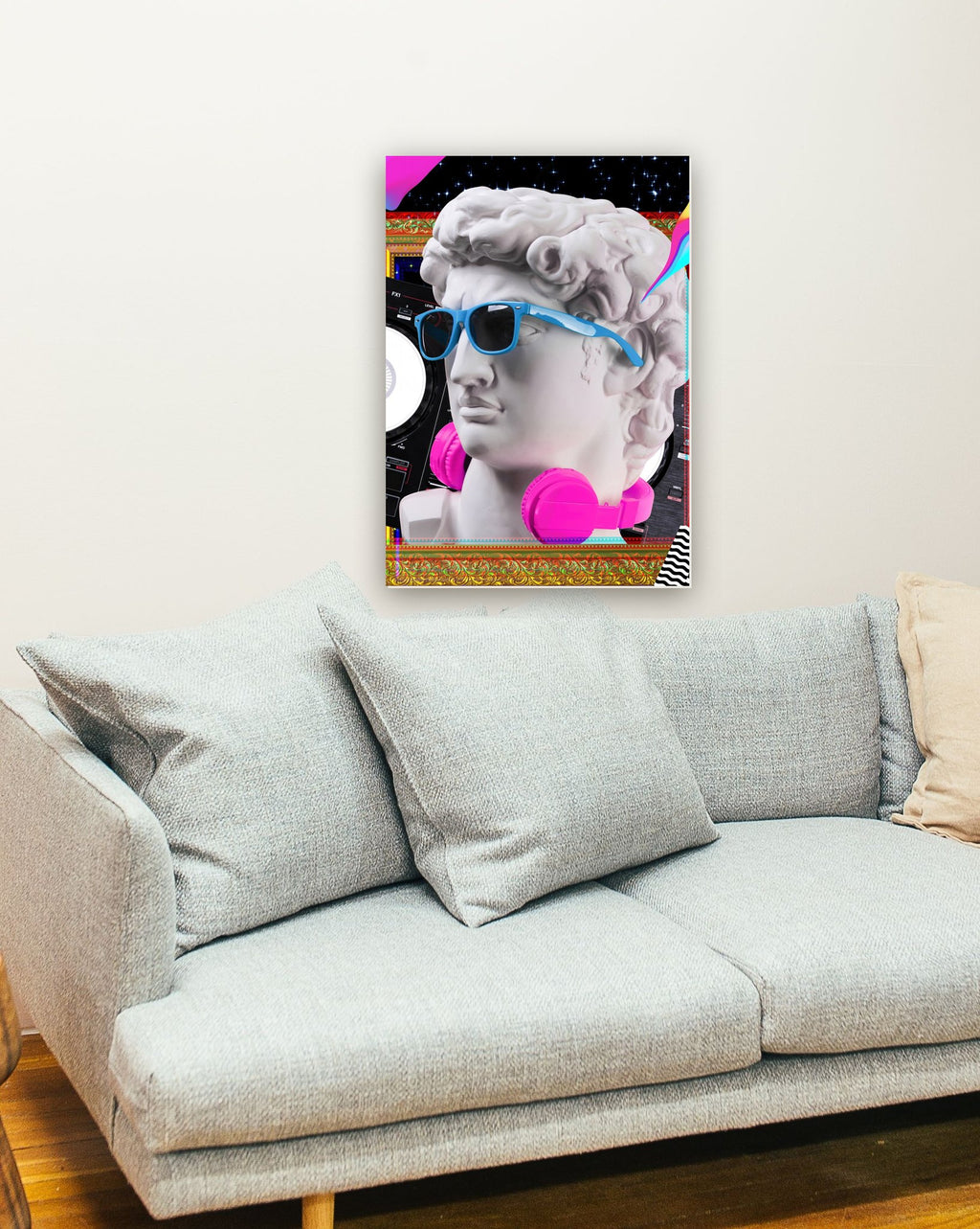 Pop Retrô 1 na parede de uma sala