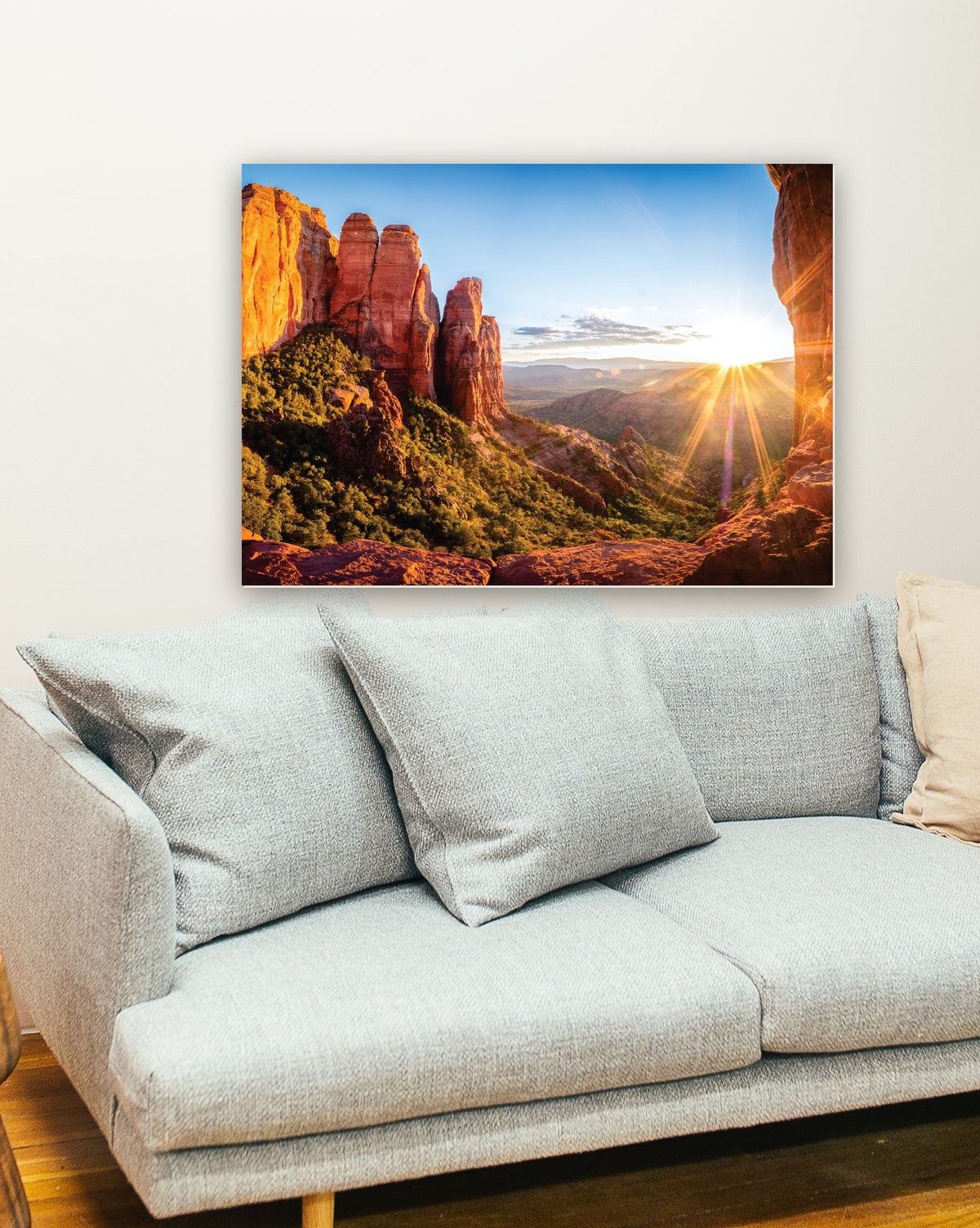 Pôr do sol em Sedona na parede de uma sala