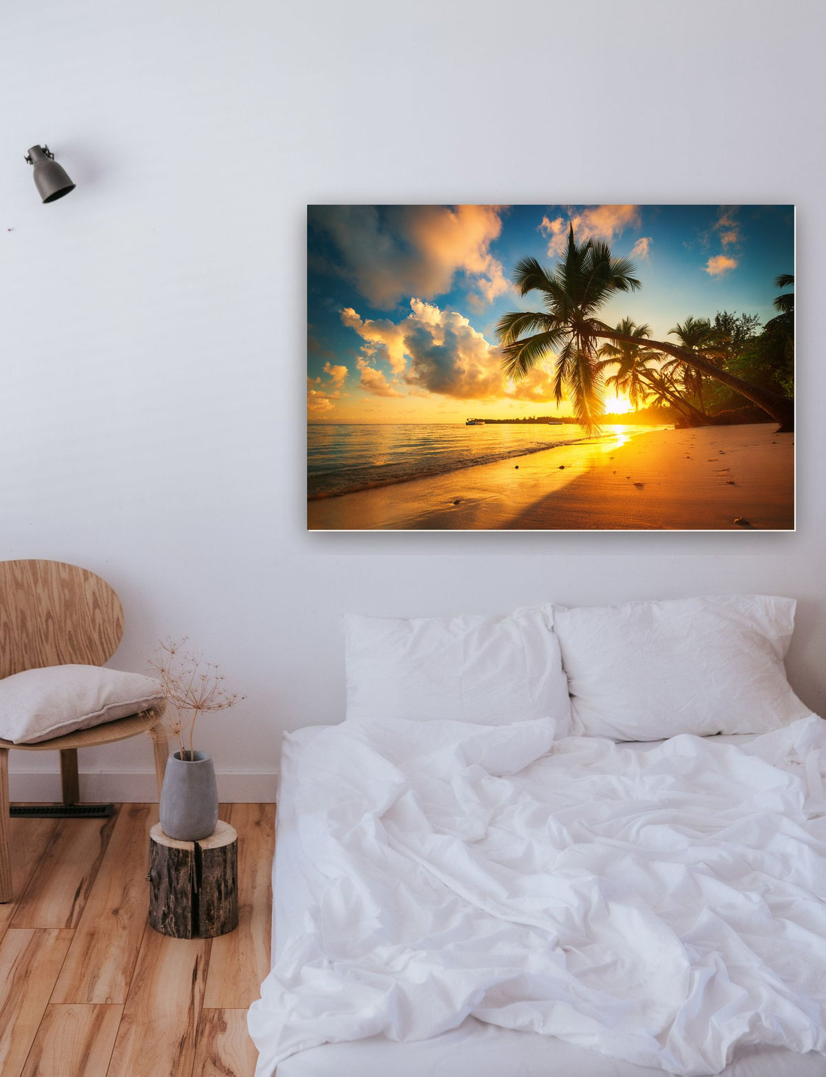 Pôr do sol na praia 2 na parede de um quarto