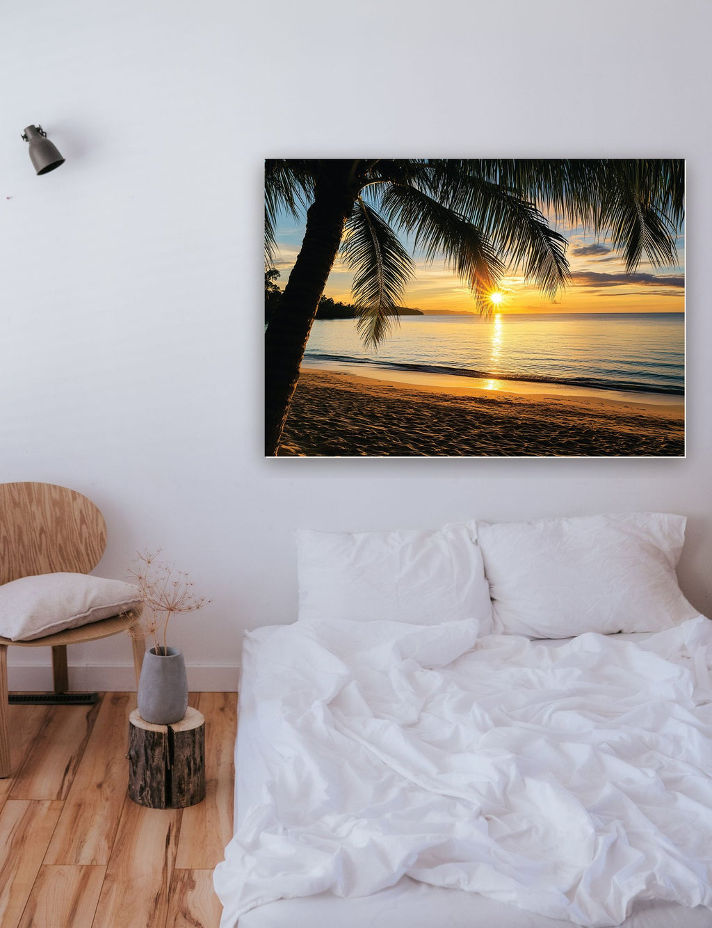 Pôr do sol na praia 4 na parede de um quarto