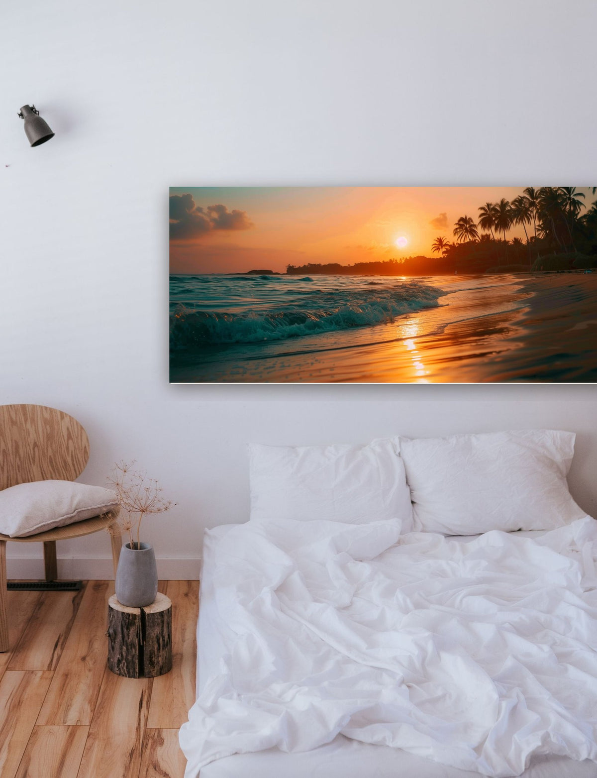 Pôr do sol na praia 5 na parede de um quarto