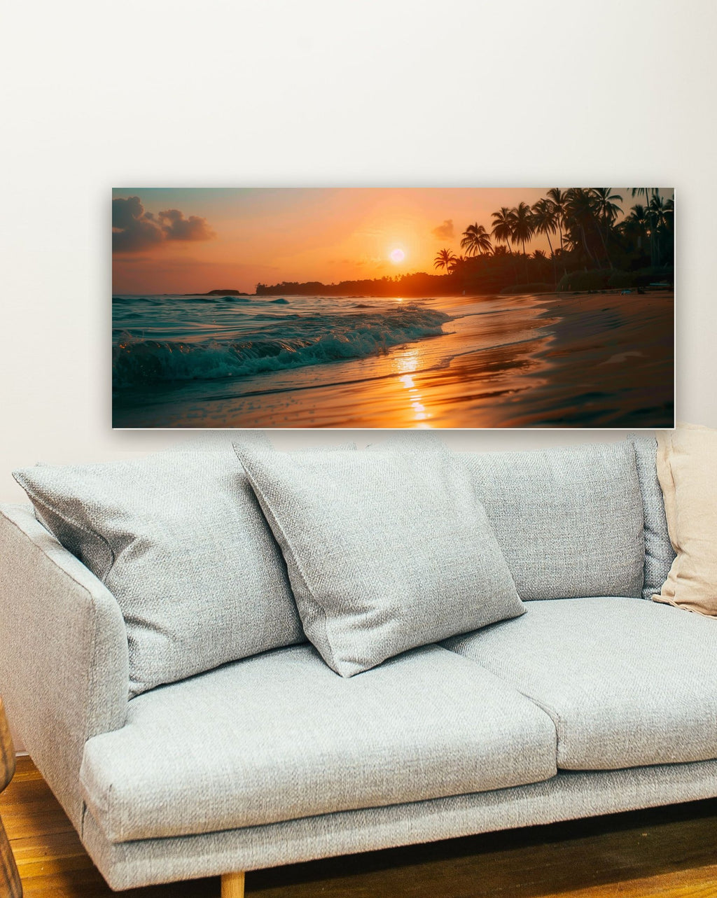 Pôr do sol na praia 5 na parede de uma sala
