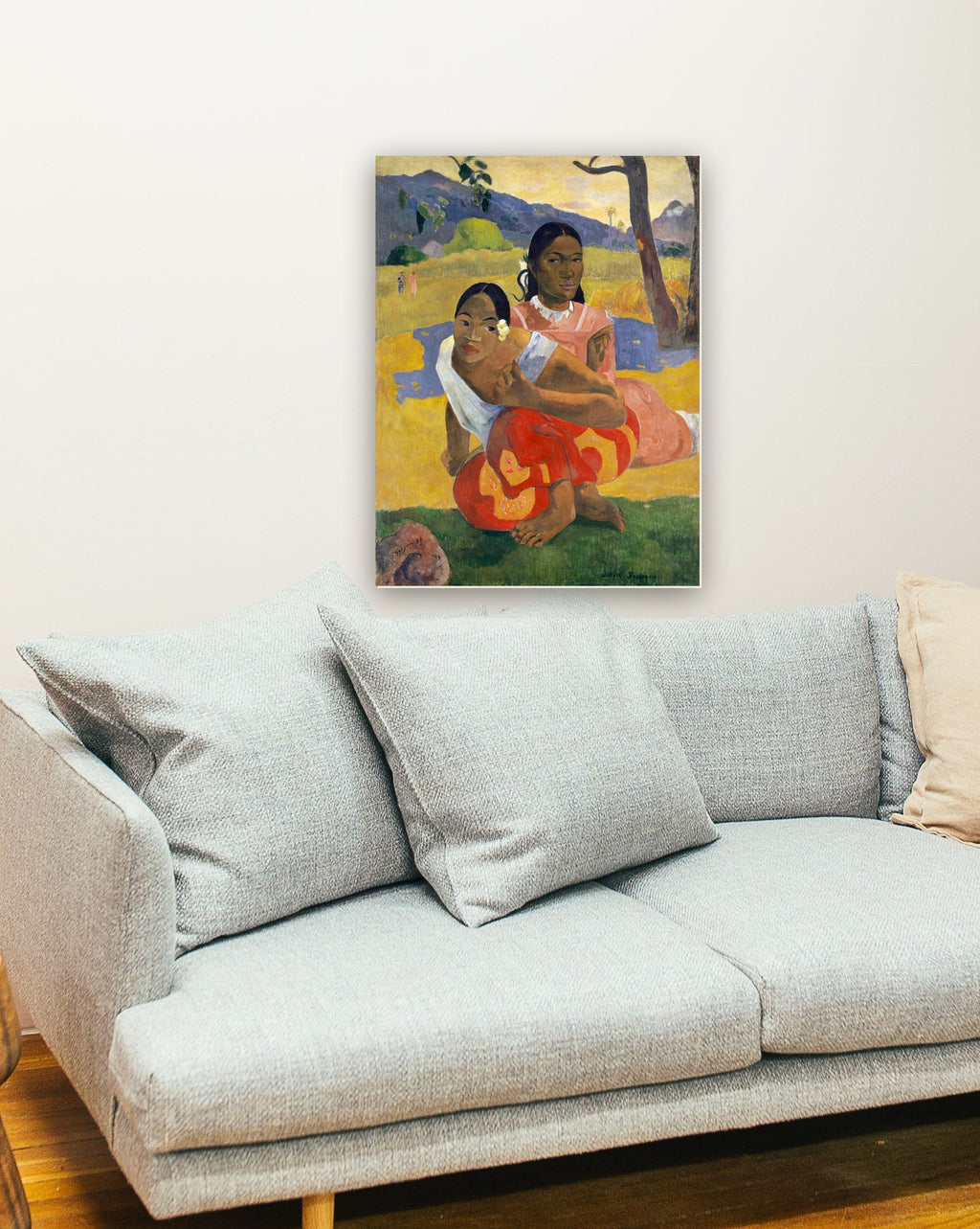 Quando Te Casarás? de Paul Gauguin na parede de uma sala
