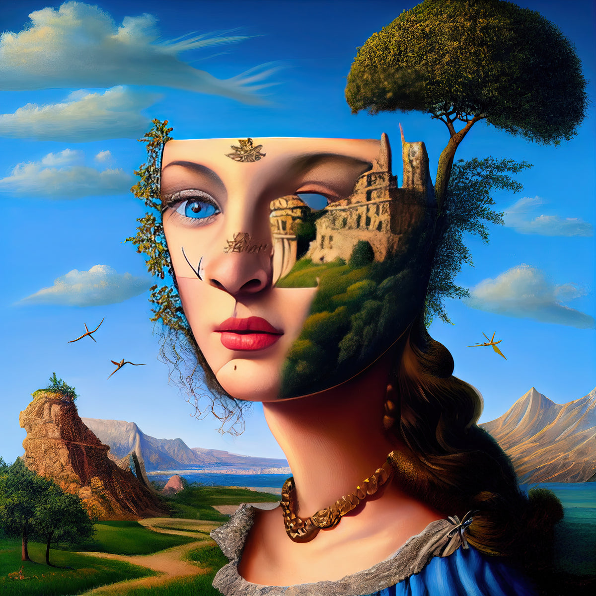 Retrato surreal de paisagem