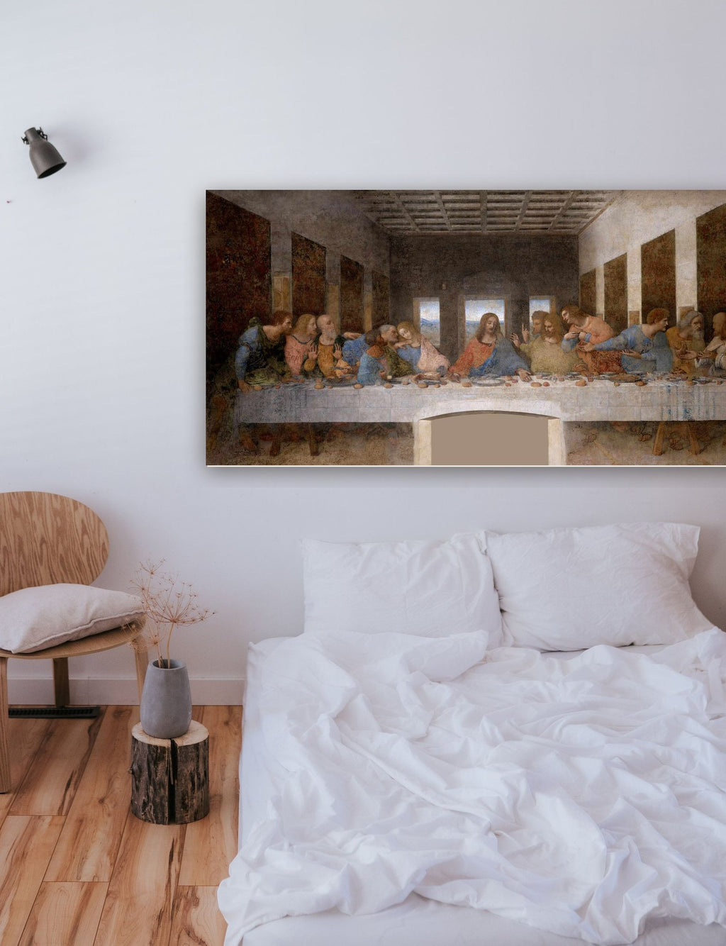 Santa Ceia (1495) de Leonardo da Vinci na parede de um quarto