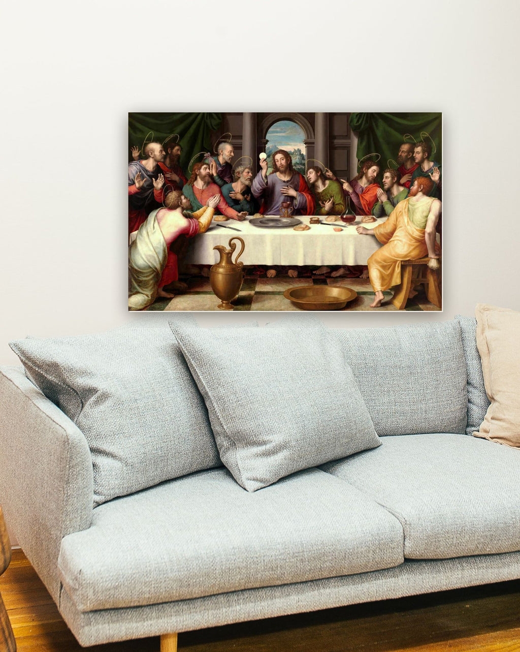 Santa Ceia (1562) de Juan de Juanes na parede de uma sala