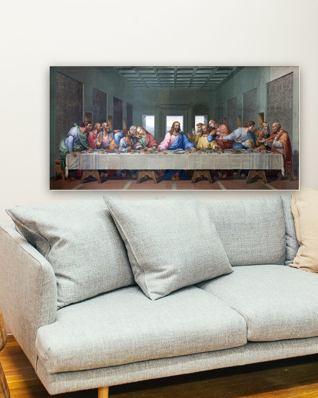 Santa Ceia (1818) de Giacomo Raffaelli na parede de uma sala