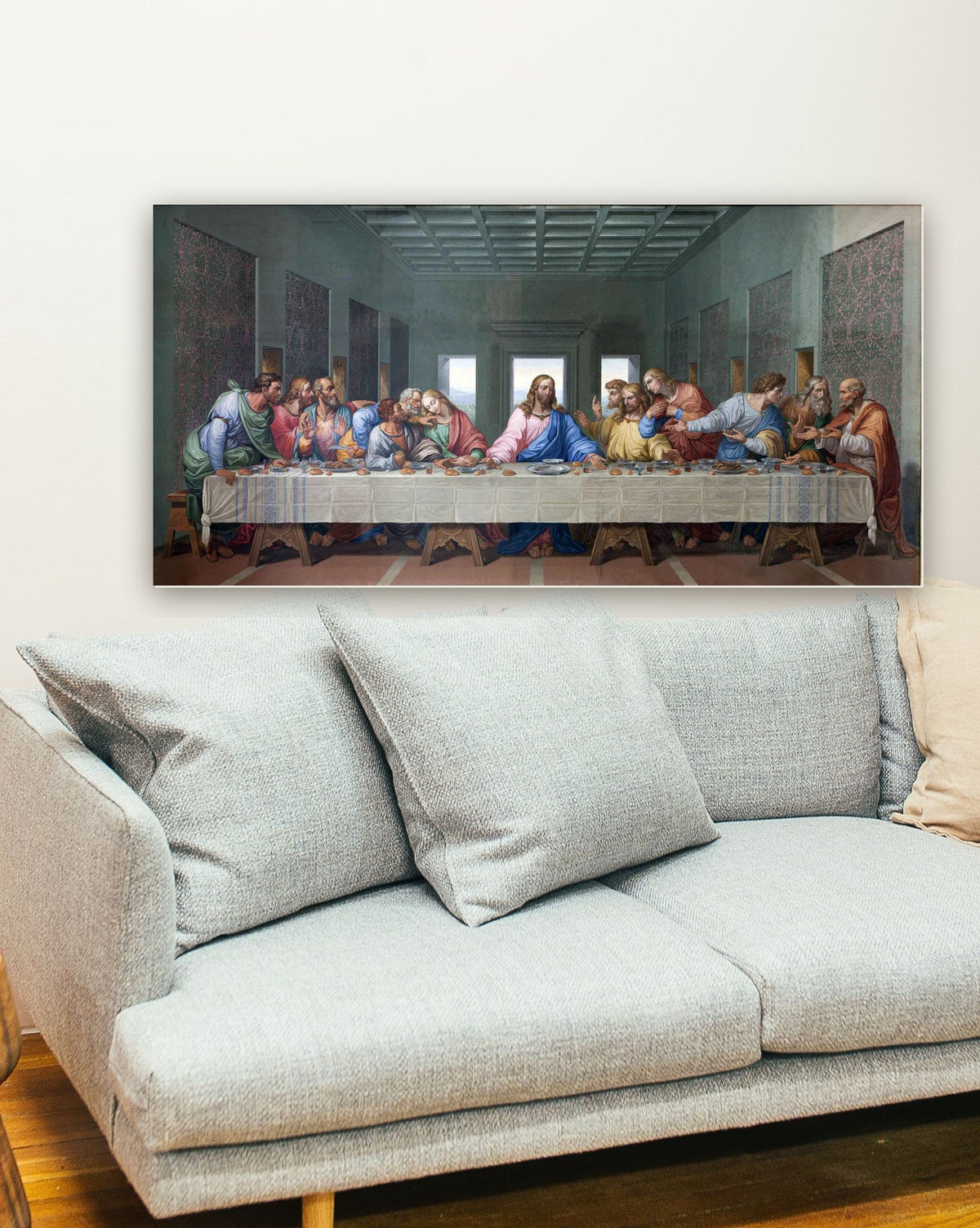 Santa Ceia (1818) de Giacomo Raffaelli na parede de uma sala