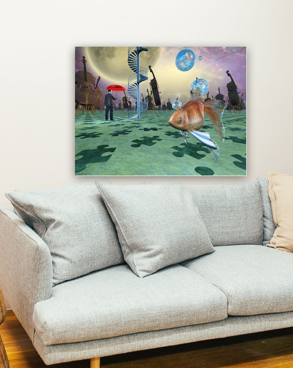 Sonho Surreal na parede de uma sala
