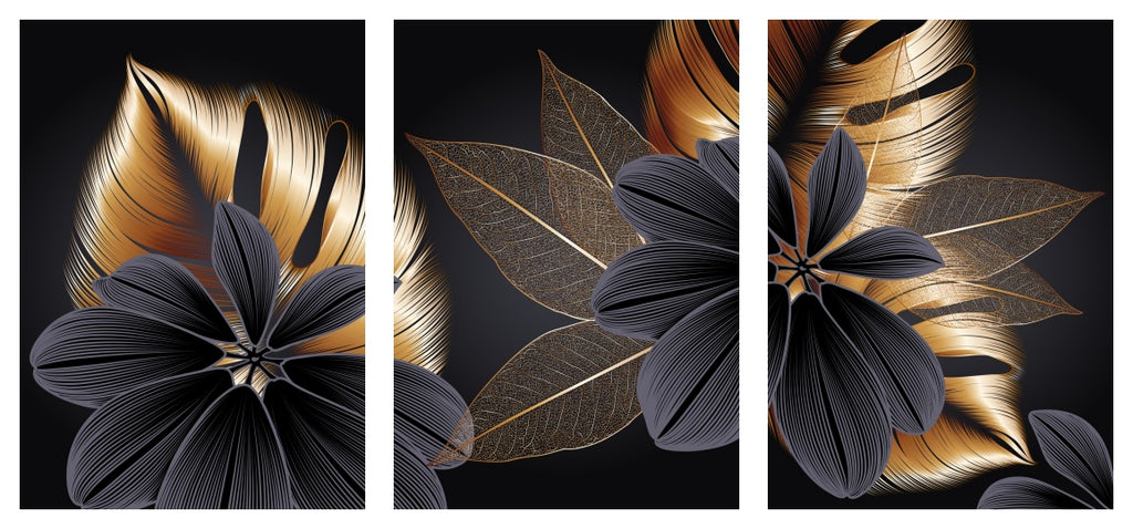 Trio Black Flower (Medidas de cada parte)
